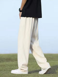 AIDASE  -  Summer Straight Pants Korean Fashion Casual Trousers Lightweight Breathable Semi-Wide Slacks Drape Suit Street Pants Male aidase-shop