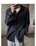 AIDASE  -  Korean Version Solid Color Elastic Fashionable Top Men Solid Color Free Long-sleeved Shirt for Autumn New High-end Trendy Shirt aidase-shop