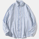 AIDASE  -  Japanese Spring Autumn Button Down Striped Men's Shirts Fashion Casual Couple Shirt Long Sleeved High-Quality Hip-Hop Streetwear aidase-shop