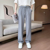 AIDASE  -  Korean Style Men's Casual Pants Summer New Fashion Versatile Thin Straight Wide Leg Male Trousers Menswear Tide