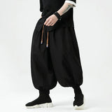 Aidase Summer Men Wide Leg Pants Men Dark Wind Solid Color Casual Pants Japanese Styles Harun Pants Men Cotton Linen Lantern Pants