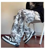 AIDASE  -  American Washed Tie Dye High Street Casual Pants Loose Straight Leg Long Trousers Men Women New Fashion Spring Autumn Versatile aidase-shop