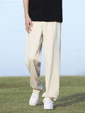 AIDASE  -  Summer Straight Pants Korean Fashion Casual Trousers Lightweight Breathable Semi-Wide Slacks Drape Suit Street Pants Male aidase-shop