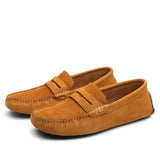 AIDASE  -  Large Size Men's Casual Bean Bean Shoes Faux Suede Cowhide Lazy Shoes Breathable Rubber Sole Comfortable Low Cut Slip-On aidase-shop