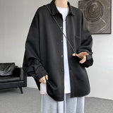 AIDASE  -  Long-sleeved Autumn Winter Men's Velvet Jacket Trendy Loose New Jacquard Shirt aidase-shop