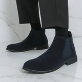 AIDASE  -  Classic British Retro Style Men Pointed Chelsea Boots Brand Elegant Business Cow Suede High Top Boot Quality Senior Casual Boots aidase-shop
