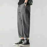 AIDASE  -  Men's Loose Cropped Pants Elastic Waist Casual Trousers aidase-shop