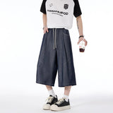 AIDASE  -  Denim Ice Silk Men's Casual Pants Summer New Trendy 2025 Solid Color Elastic Waist Trousers aidase-shop