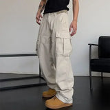 Aidase Trousers Man Summer Straight White Wide Cargo Pants For Men Slacks Luxury Cotton Street Vintage New In Fashion Y2k High Quality