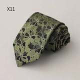 AIDASE  -  New Trendy Men's Silk Ties Jacquard Dot Floral Necktie 8cm Brown Green Neck Tie Daily Wear Shirt Suit Cravat Wedding Groom Gift aidase-shop