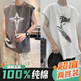 AIDASE  -  Summer New Vest Sleeveless T-shirt Men's Thin Trendy Sports Sweatshirt aidase-shop