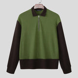 AIDASE  -  Men Sweaters Patchwork Knitted Lapel Long Sleeve Zipper Male Pullovers Streetwear 2025 Autumn Casual Men Clothing S-5XL aidase-shop