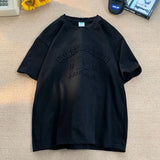 Aidase Fashion Heavyweight Men Women Pure Cotton Loose Large Size Trendy Short-sleeved Korean Version 2024 New Casual All-match T-shirt aidase-shop