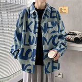 Aidase  Long Sleeved Shirt Men's and Women's Trendy Brand Loose American Retro High Street Full Print Trendy Shirt Trend