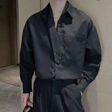 AIDASE  -  Men Tie Design Turn-down Collar Shirts Spring New Fashion Long Sleeve Shirt Business Casual Male Clothing Solid Color aidase-shop