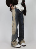 Aidase S-3XL Jeans for Men Contrast Color Hip Hop American Style Popular Teenagers All-match Daily Vitality Simple Baggy Mops Trousers aidase-shop