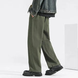 AIDASE  -  Men's Loose Wide-Leg Pants Solid Color Casual Straight Trousers Comfortable Daily Wear aidase-shop