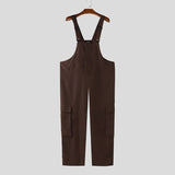 AIDASE  -  Men Jumpsuits Solid Color Sleeveless Straps Rompers Men Pants Streetwear Loose 2025 Fashion Casual Suspenders Overalls aidase-shop