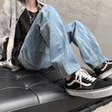 Aidase Jeans Men Casual Hip-hop Fashion European Style Autumn Simple Retro All-match Straight Trousers Cozy Tie-dye Chic Students New aidase-shop