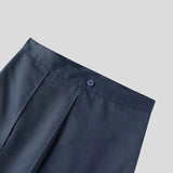 AIDASE  -  Men Wide Leg Pants Solid Color Button Joggers Casual Irregular Trousers Men Streetwear Loose 2025 Fashion Men Long Pants aidase-shop
