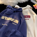 Aidase New Letter Printed Hoodies For Men and Women Autumn Y2K Streetwear Hooded Sweatshirts Fleece Vintage Fashion Pocket Hoody