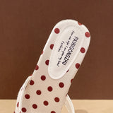 AIDASE  -  Summer Thick Heel Mules Shoes Elegant Butterfly-knot Vacation Dress Sandalias Gladiator Women Polka Dot Slippers aidase-shop