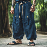 AIDASE  -  Vintage Loose Print Men's Pants Summer Thin Casual Men's Pants Travel Vacation Casual Pants Men's Clothing  Male Sweatpants Gym aidase-shop