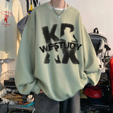 AIDASE  -  Men's 8-Color Retro Loose Oversize Hoodless Sweatshirt Korean Unisex Couple Models Trendy Printed Patterns Fashion Streetwear