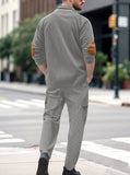 AIDASE  -  Spring and Autumn men's long sleeved two-piece collar shirt, long pants, loose work clothes, casual sportswear set aidase-shop