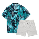 AIDASE  -  Slim Fit Jacket Men Mens 2 Piece Beach Vacation Set Shirts And Shorts Suit Outfits Dress Suit For Men Men'S Matching Sets aidase-shop