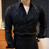 Aidase High Quality Luxury Rhinestones Shirt For Men Trend Fashion Versatile Hot Diamond Flash Fire Drilling Shirt Camisas De Hombre aidase-shop