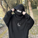 28.5Aidase Moon Graphic Printed Ninja Hoodies Hombre Japanese Style Streetwear Turtleneck Sweatshirts Autumn Hip Hop Y2K Oversize Hoodie aidase-shop