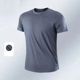 Aidase Men's Quick Dry Short Sleeve Gym Running Moisture Wicking Round Neck T-Shirt Training Exercise Gym Sport Shirt Tops aidase-shop