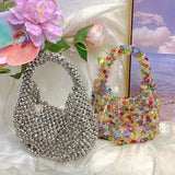AIDASE  -  Fashion Handmade Beaded Women Luxury Wedding Silver Banquet Handbag Chain Totes Crossbody Bag Purse aidase-shop