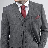 Aidase New Wool Tweed Winter Suits for Men 3 Piece Wedding Groom Tuxedos Peaked Lapel Man Fashion Clothing Plus Size(Blazer+Vest+Pants) aidase-shop