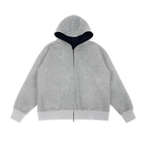 AIDASE  -  Mens Autumn Spring Contrast Color Cardigan Hooded  Thick Premium Loose Heavyweight Top Men's hoodie ventilate essentials hoodie aidase-shop