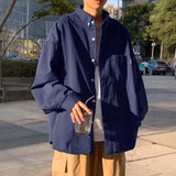 AIDASE  -  Hong Kong Style Plaid Long Sleeve Shirt Men Handsome High End Sensation Trendy Brand Japanese Style Inner Wear Autumn Student aidase-shop