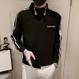 Aidase Hoodieless Male Clothes Sweatshirt for Men Black Pullover Slim Fit No Brand Novelty and Korean Style High Quality Loose Top S aidase-shop