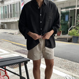 Aidase Summer New Korean Style Breathable Shirt, Casual Loose Cotton Linen Fabric Men's Shirt Thin Coat aidase-shop