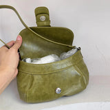 AIDASE  -  Vintage Bags For Women Luxury Designer Handbags And Purses New In PU Waxed Leather Belt Decoration Small Underarm Shoulder aidase-shop