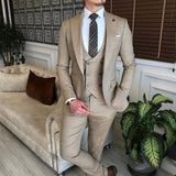 AIDASE  -  Gentleman 3 Piece Men Suits Coat Vest Pants Groom Business Suit Business Wedding Blazer Pants Prom Party Jacket Size Customized