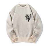 Aidase Retro Print Pattern Sweater Men's Women Autumn Winter Warm Pullover Sweater Round Neck Knit Sweater Soft aidase-shop