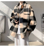 AIDASE  -  American Style Men's Woolen Jacket Loose High Street Large Pocket Decoration Long Sleeve Turn-down Collar Men Coats 21E7628 aidase-shop