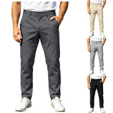 AIDASE  -  Men's Trousers Elastic Solid Color Work Casual Pants Business Formal Pants Taupe Pants aidase-shop