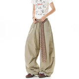 AIDASE  -  American Style Men's Scimitar Casual Pants Pleated Sequin Belt Elastic Waist Design Loose Straight-leg Men Trousers 21E6680 aidase-shop