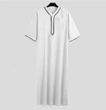 AIDASE  -  Men's Muslim Robes Middle East Arab Ramadan Islamic Button V-neck Clothing Solid Casual  Long Sleeve T-shirt Dress Tunic Tops ﻿ aidase-shop