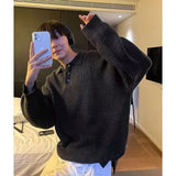 AIDASE  -  Autumn Winter Men's  Ne Knitwear Loose Fit Lazy Sle High Collar Sweater Casual Youthful Vitali Long Sve Crew Ne aidase-shop