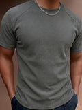 AIDASE  -  Flannel Fleece Solid Color Slim Fit T Shirts Men Casual O Neck Short Sleeve Tee Shirt Spring Summer Fashion Mens Pullovers aidase-shop