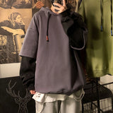 Aidase Hooded Sweatshirts for Man Black Hoodies Hip Hop Men's Clothing Sweat Shirt No Brand Funny Loose Overfit Streetwear Simple Cheap aidase-shop