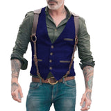 Aidase Herringbone Men's Vests Men Brown Waistcoat Vest Man Steampunk Jacket Striped Tweed V-neck Slim Fit Gilet Wedding Clothing aidase-shop